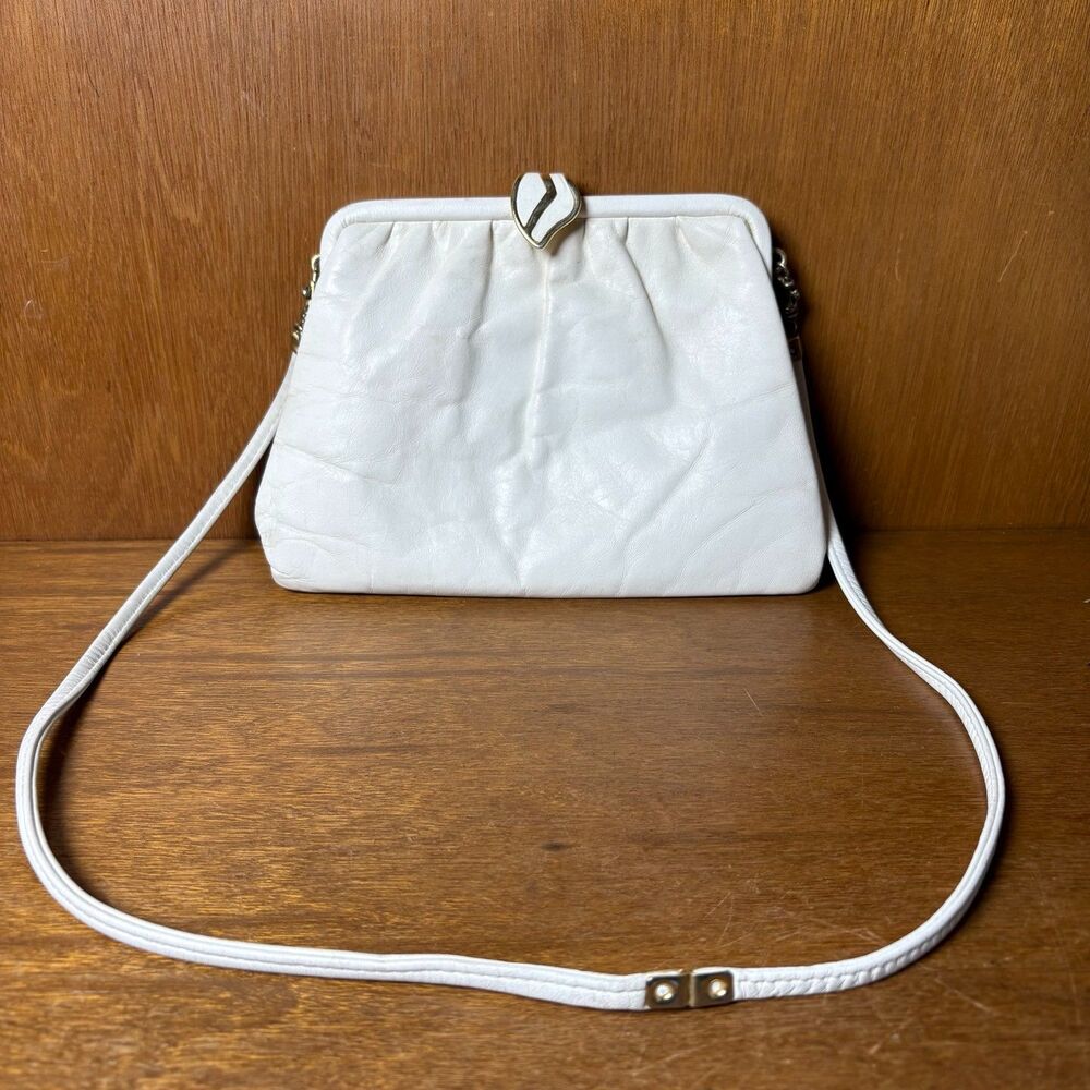 70s VTG Ivory Snake Skin Leather Clutch Purse by Jane Shilton Made in England